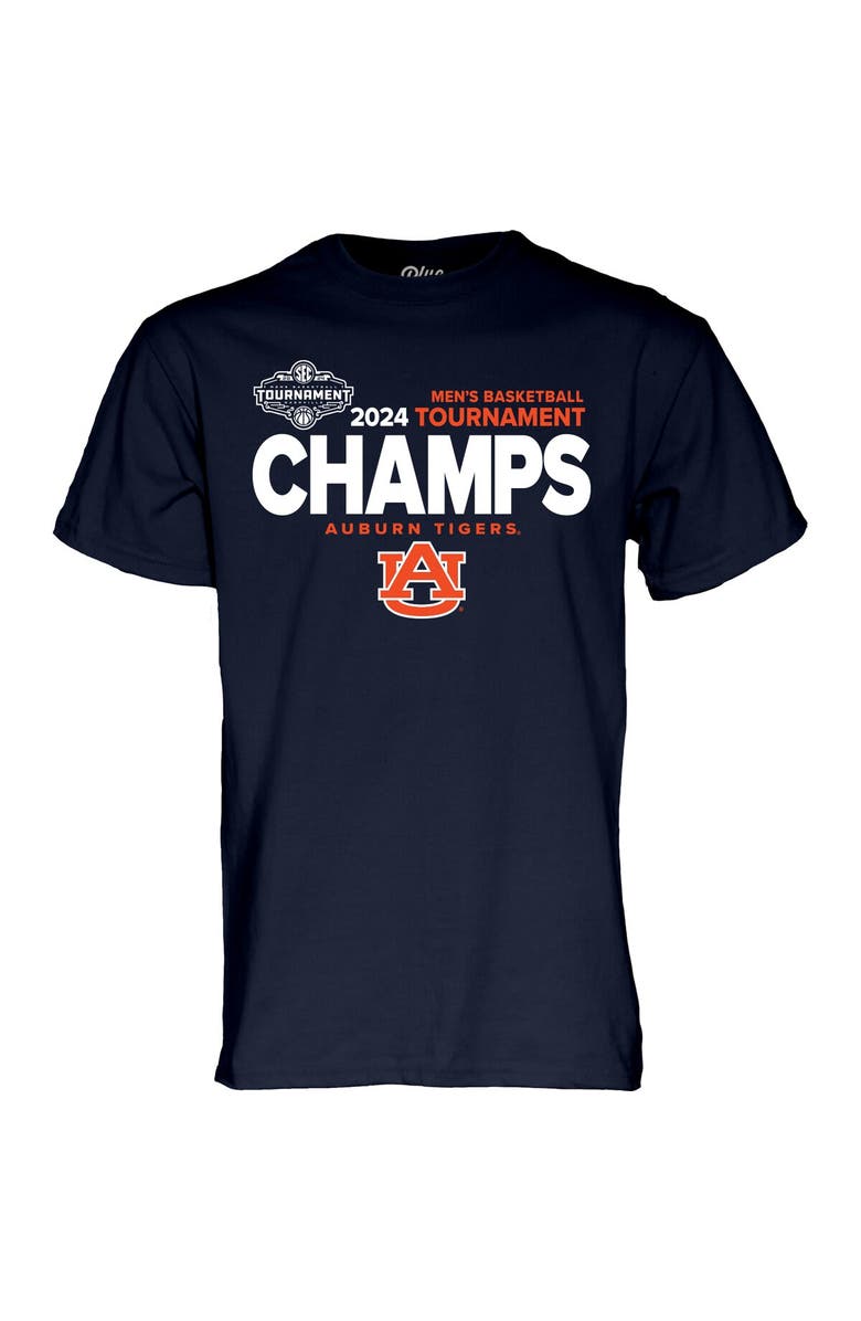 BLUE 84 Men's Blue 84 Navy Auburn Tigers 2024 SEC Men's Basketball Conference Tournament Champions Locker Room T-Shirt, Alternate, color,