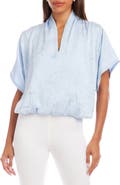 Karen Kane Crushed Satin V-Neck Top
