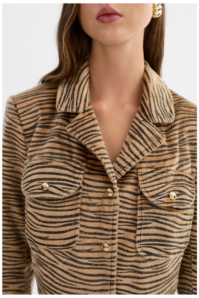 Jaylee | Tiger Print Cropped Jacket, Alternate, color, TGR