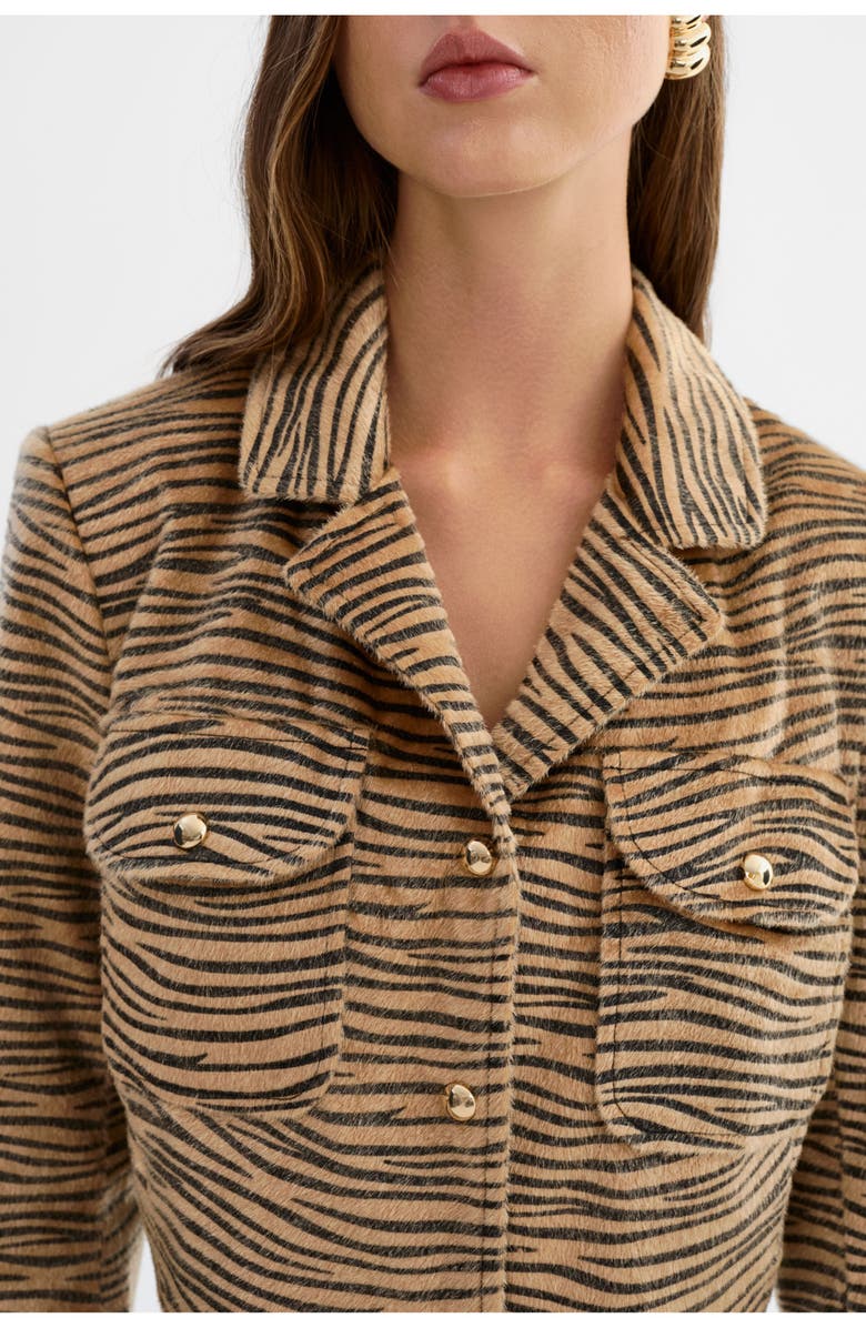 LAMARQUE Jaylee | Tiger Print Cropped Jacket, Alternate, color, Tgr