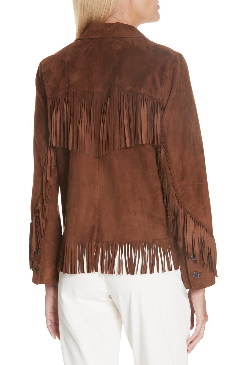 Nili Lotan Frida Suede Fringe Jacket, Alternate, color, 