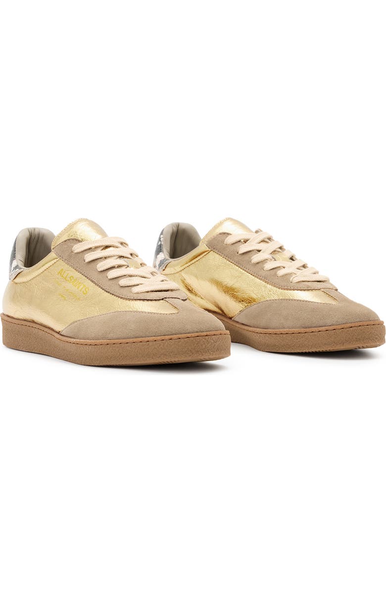AllSaints Thelma Metallic Sneaker, Main, color, Gold/Sand Brown