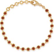 Astley Clarke Gold Deco Red Garnet & Red Sapphire Tennis Bracelet