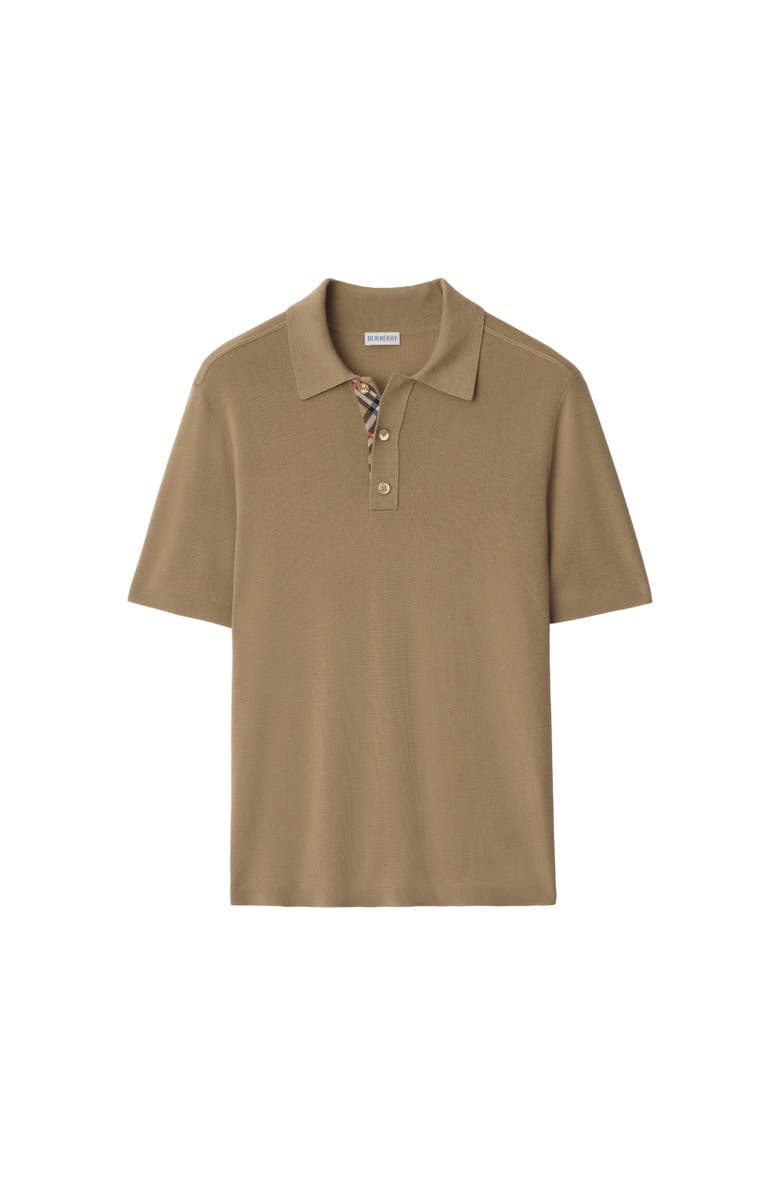 Burberry Wool Polo Shirt, Alternate, color, Flax Beige