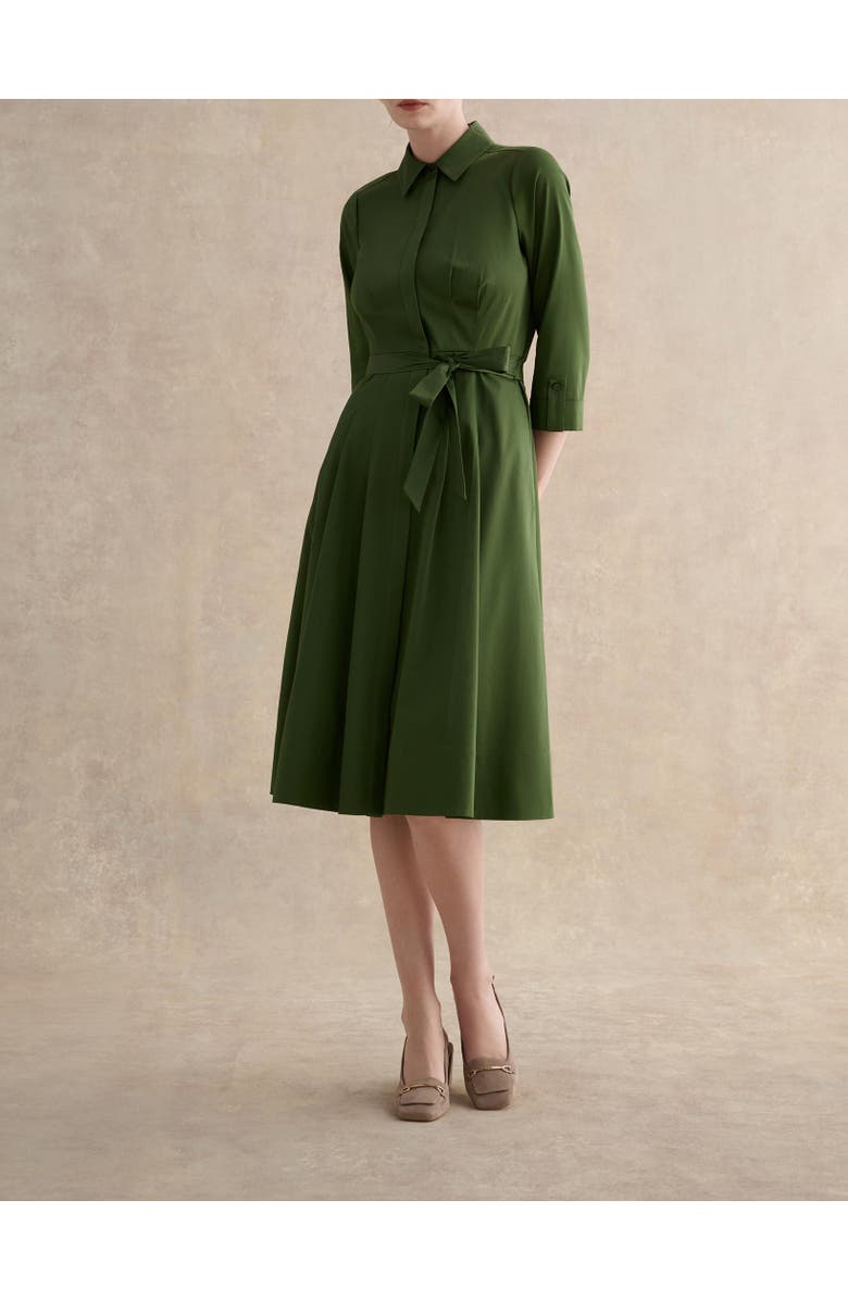 HOBBS LONDON Brigitta Midi Dress, Alternate, color, Pine Green