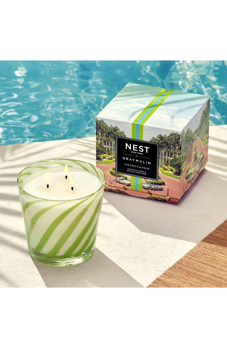 NEST New York x Gray Malin Coconut & Palm Scented Candle, Alternate, color, 