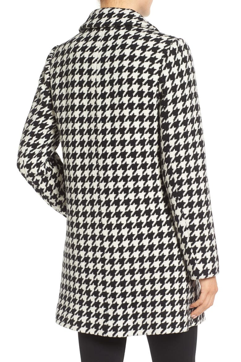 houndstooth wool blend coat, Alternate, color, BLACK/ CREAM