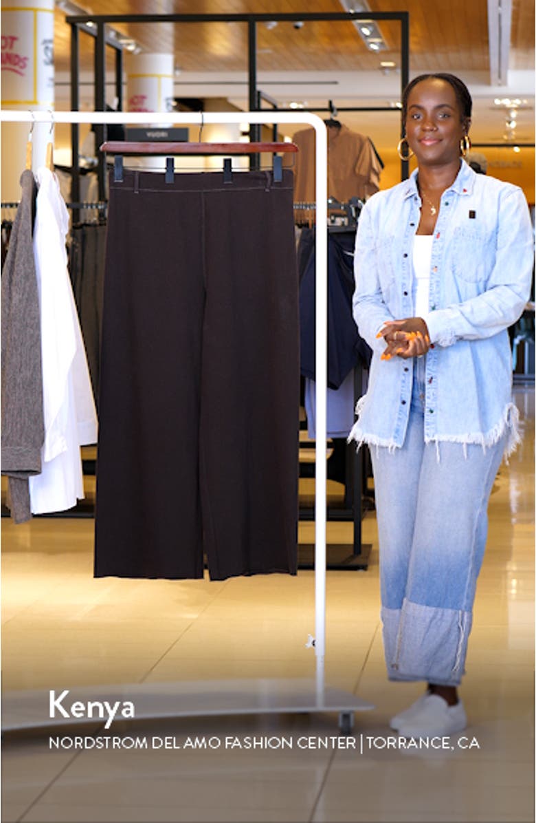 Erin High Waist Wide Leg Knit Denim Pants, sales video thumbnail