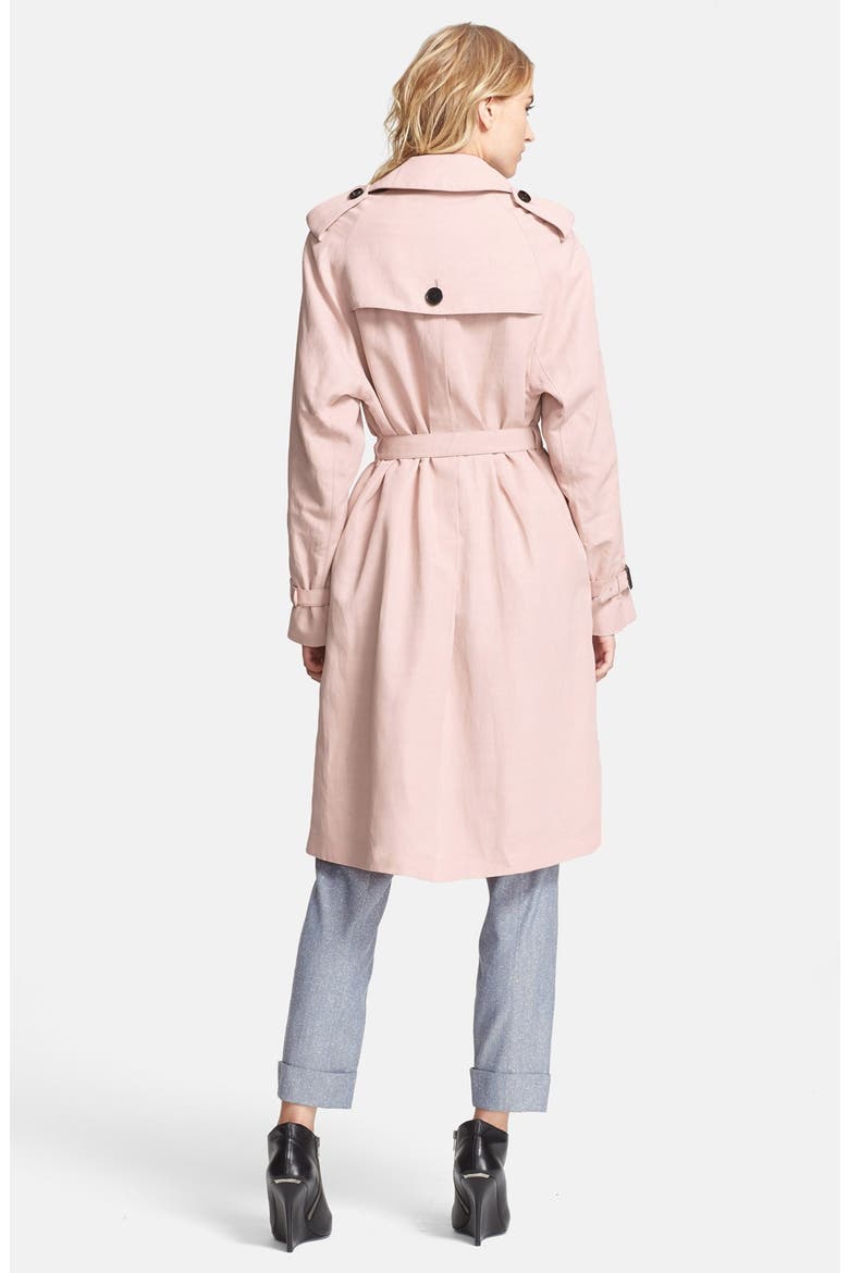 'Terrington' Double Breasted Trench Coat, Alternate, color, ICE PINK