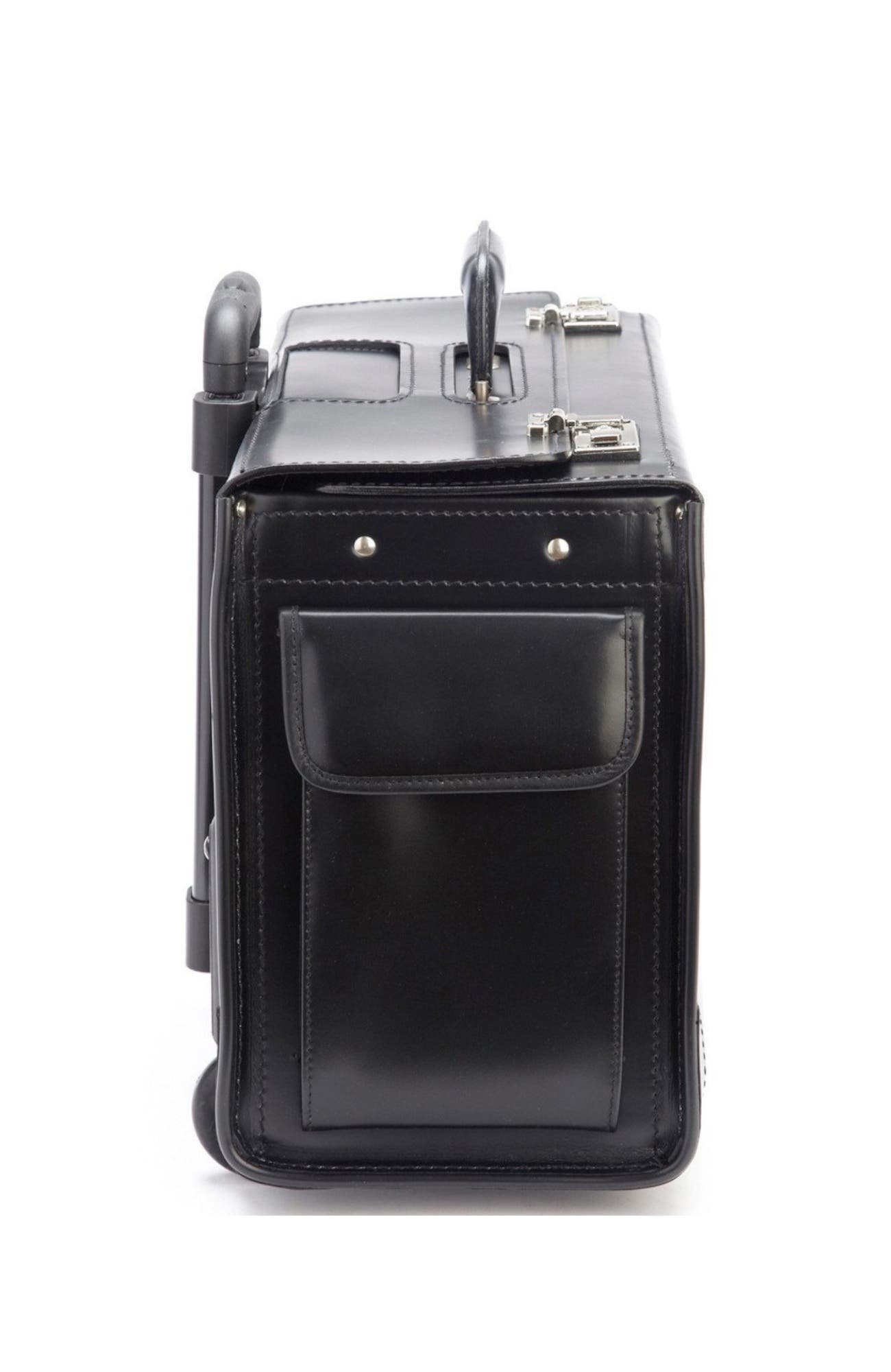 Litigator Leather Wheeled Catalog Case, Alternate, color, Black