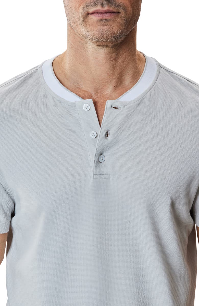 Robert Barakett Tessio Baseball Collar Short Sleeve Henley T-Shirt, Alternate, color, Light Grey