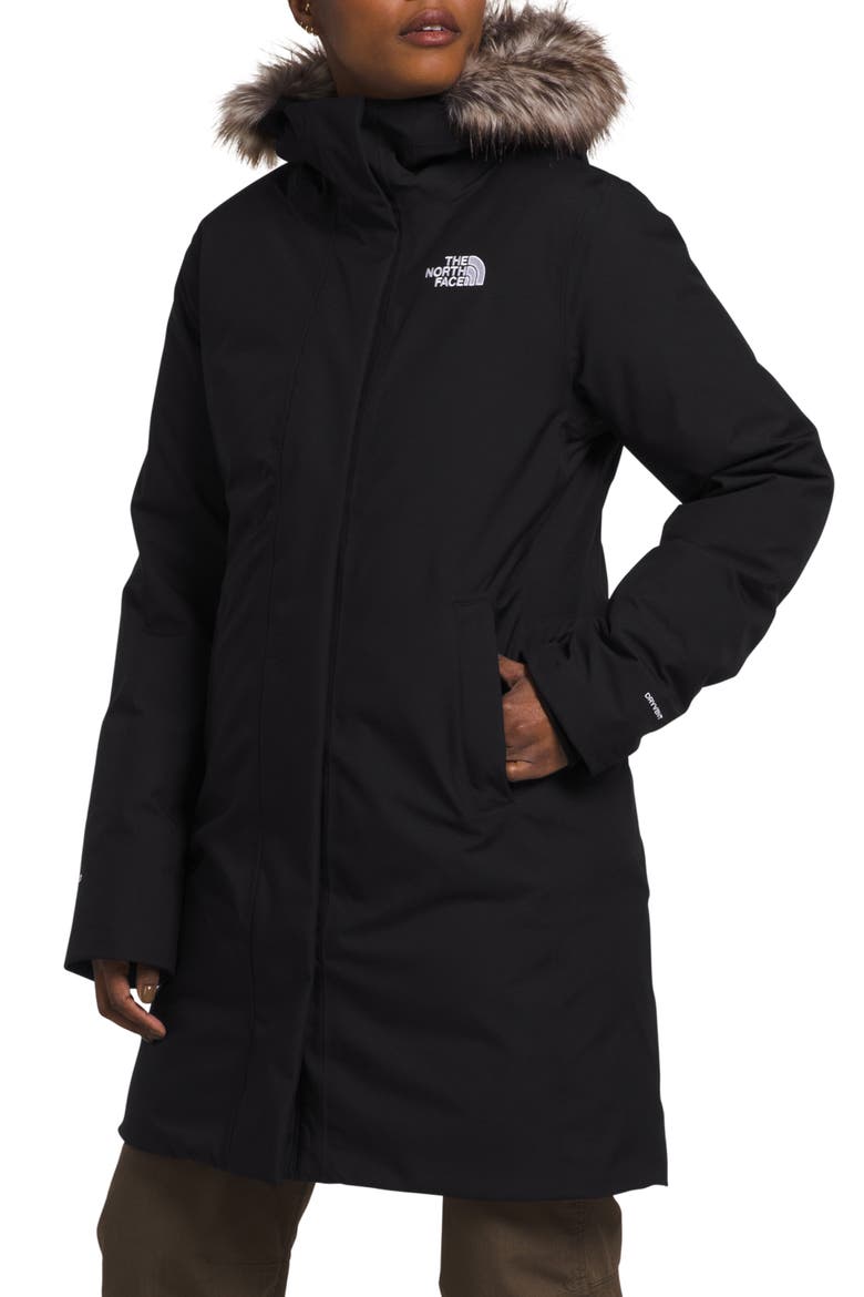Arctic Waterproof 600-Fill-Power Down Parka with Faux Fur Trim, Alternate, color, TNF BLACK-NPF