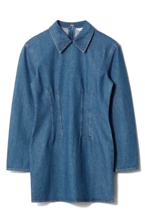 & Other Stories Long Sleeve Denim Minidress In Blue Medium Dusty