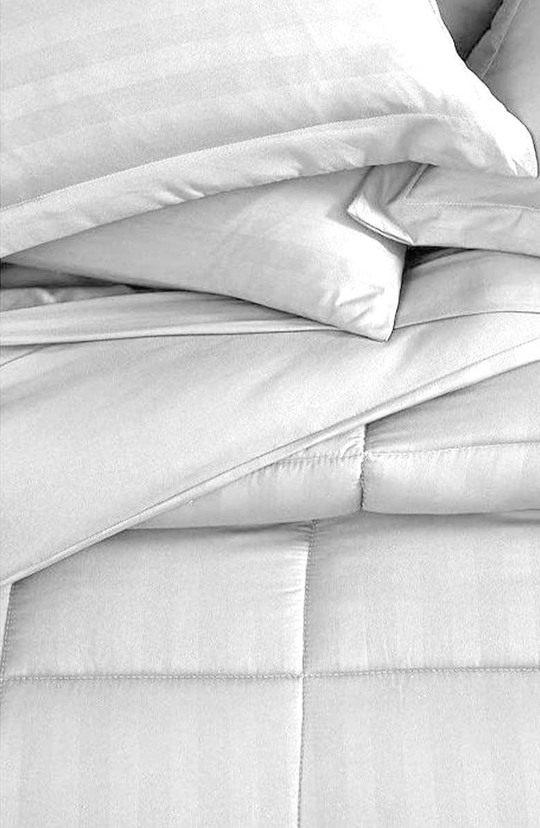 Luxury Home Embossed Stripe Microfiber 8-Piece Comforter Set, Alternate, color, White