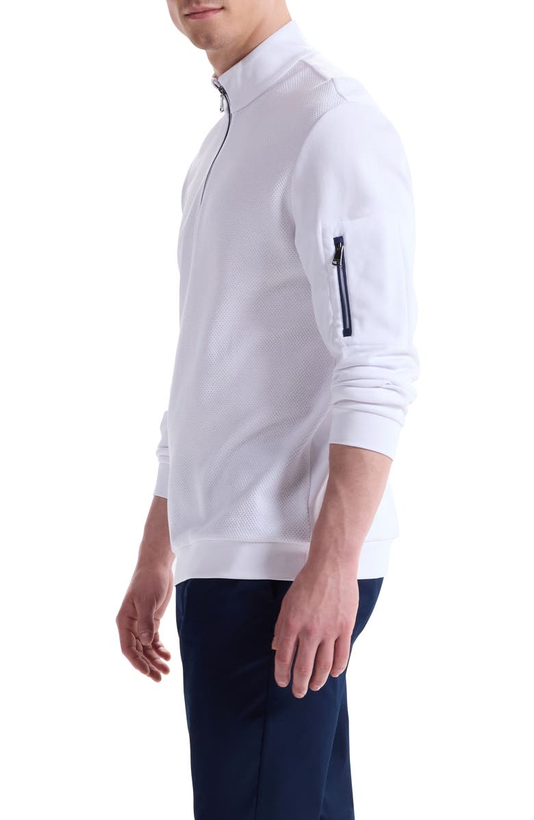 Bugatchi Soft Touch Quarter Zip, Alternate, color, White