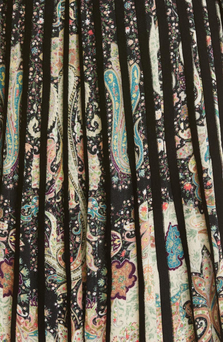 Etro Paisley Print Rib Long Sleeve Sweater Dress, Alternate, color,