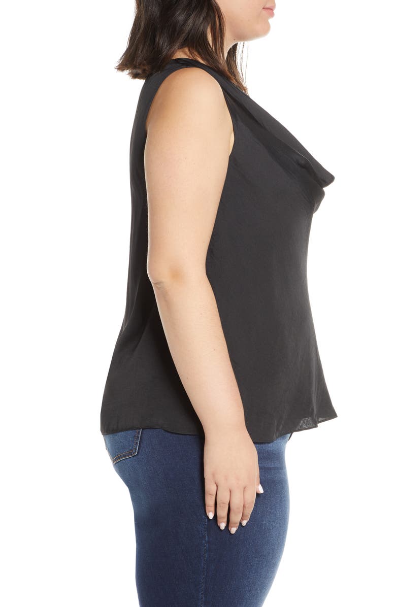 1.STATE Cowl Neck Rumple Satin Sleeveless Blouse, Alternate, color, 