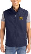 Cutter & Buck Men's Cutter & Buck Navy Michigan Wolverines Charter Eco Recycled Full-Zip Vest