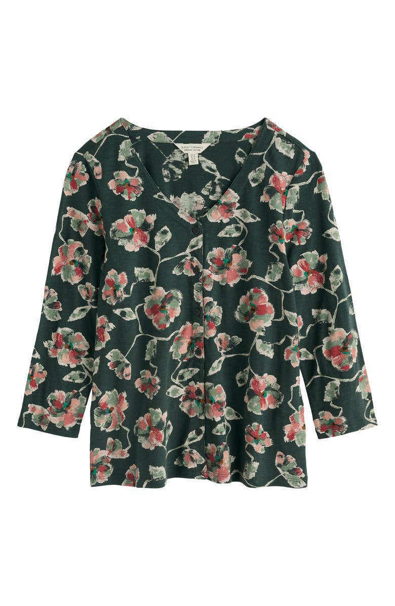 Seasalt Cornwall Studio Glass Organic Cotton Button-Up Top, Main, color, Artist Camellia Coppice