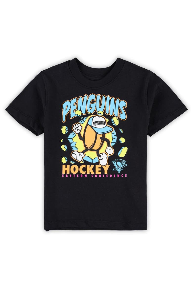 Toddler Black Pittsburgh Penguins Break Through T-Shirt, Alternate, color, Black
