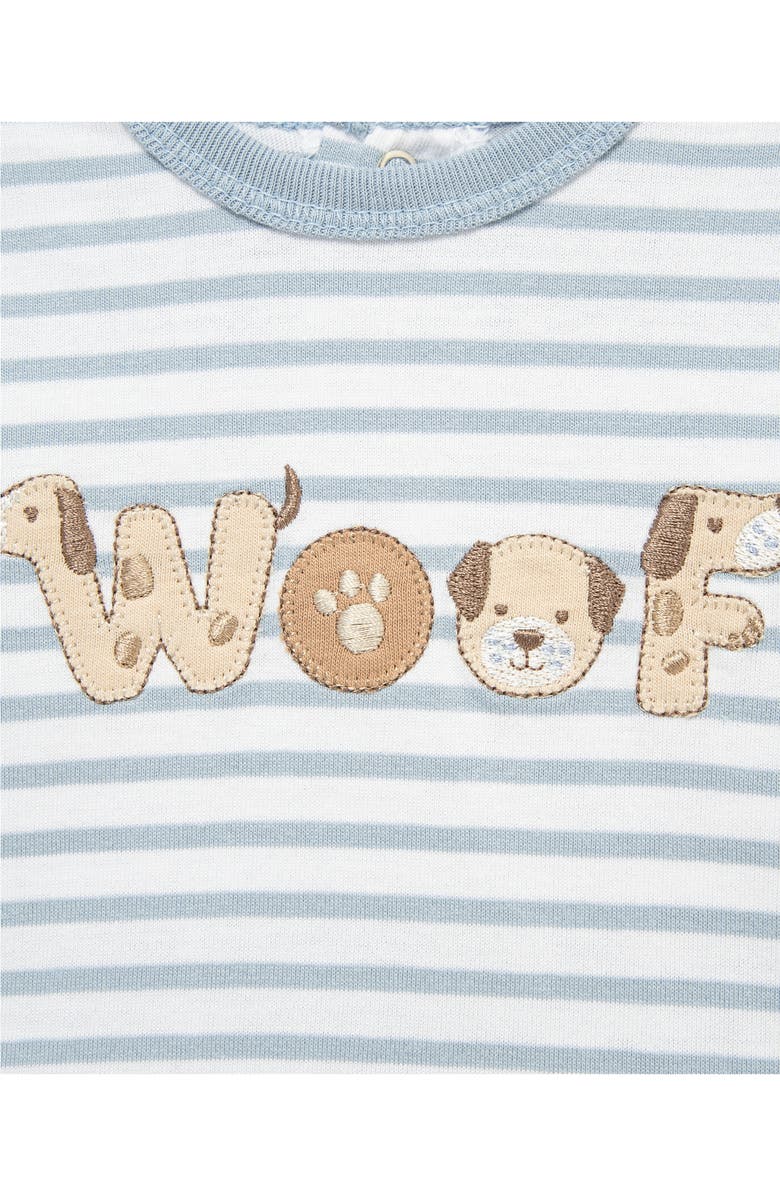 Little Me Woof Stripe Shirt, Joggers & Socks Set, Alternate, color, Tan