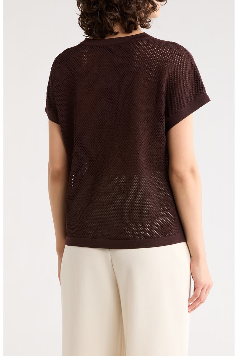 Mesh Openwork Sweater, Alternate, color, CHOCOLATE