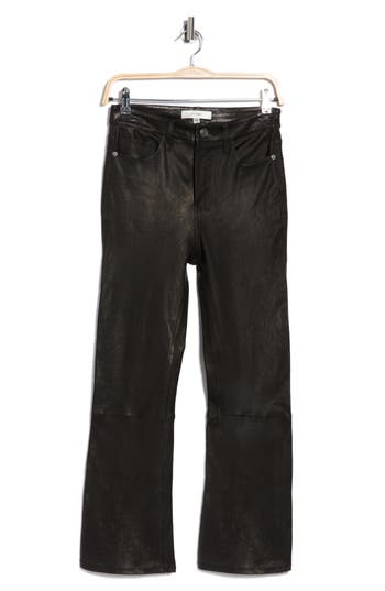 Frame Le Crop Bootcut Leather Pants In Black