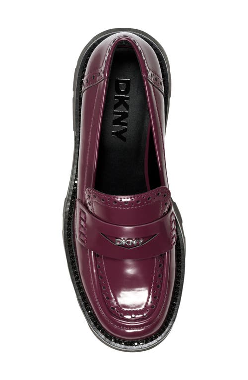 Dkny Sahana Platform Penny Loafer In Burgundy
