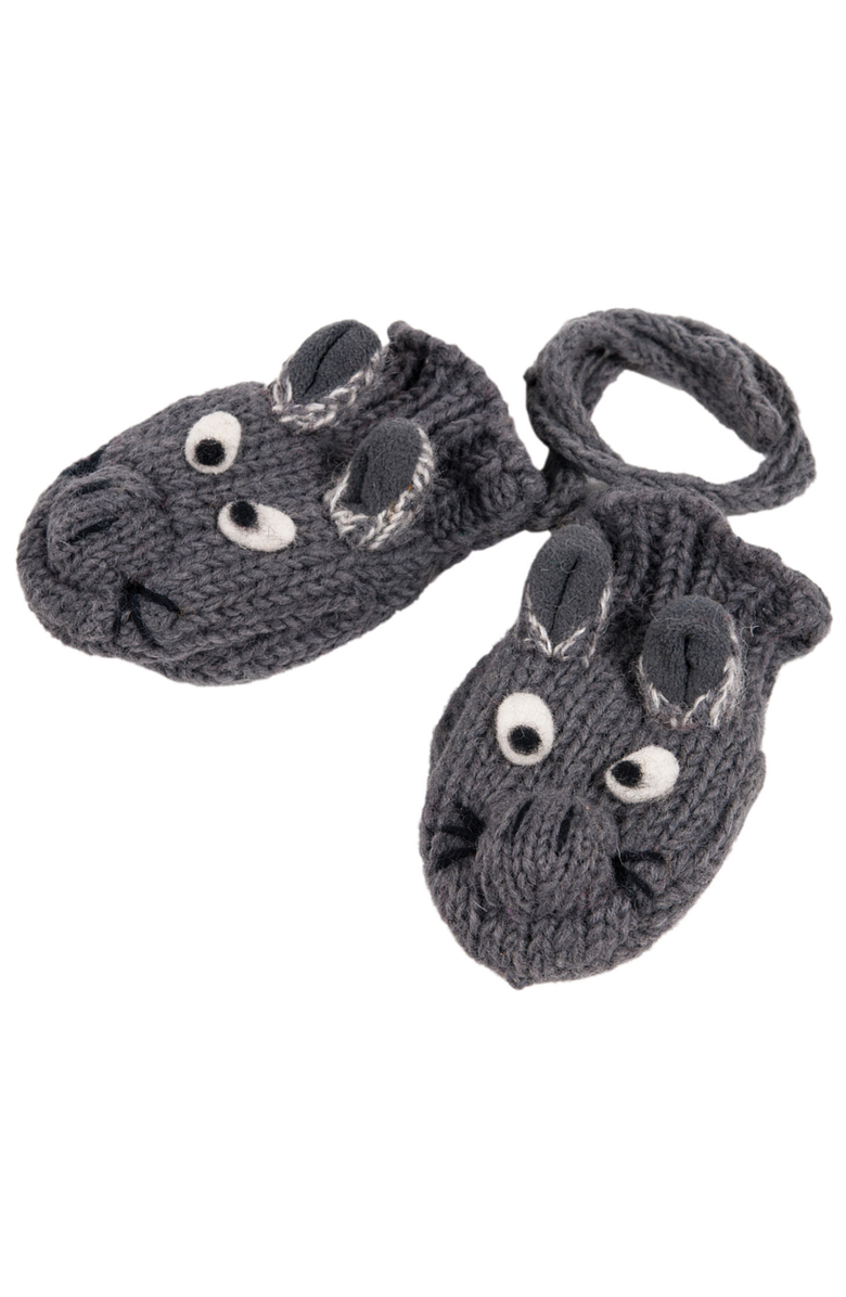 Nirvanna Designs Squirrel Mittens, Main, color, Grey