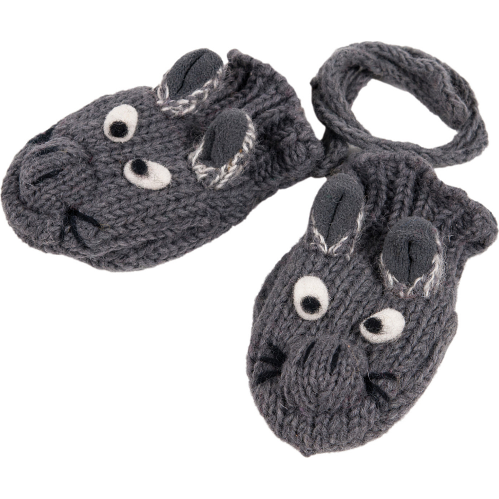 Nirvanna Designs Squirrel Mittens In Grey