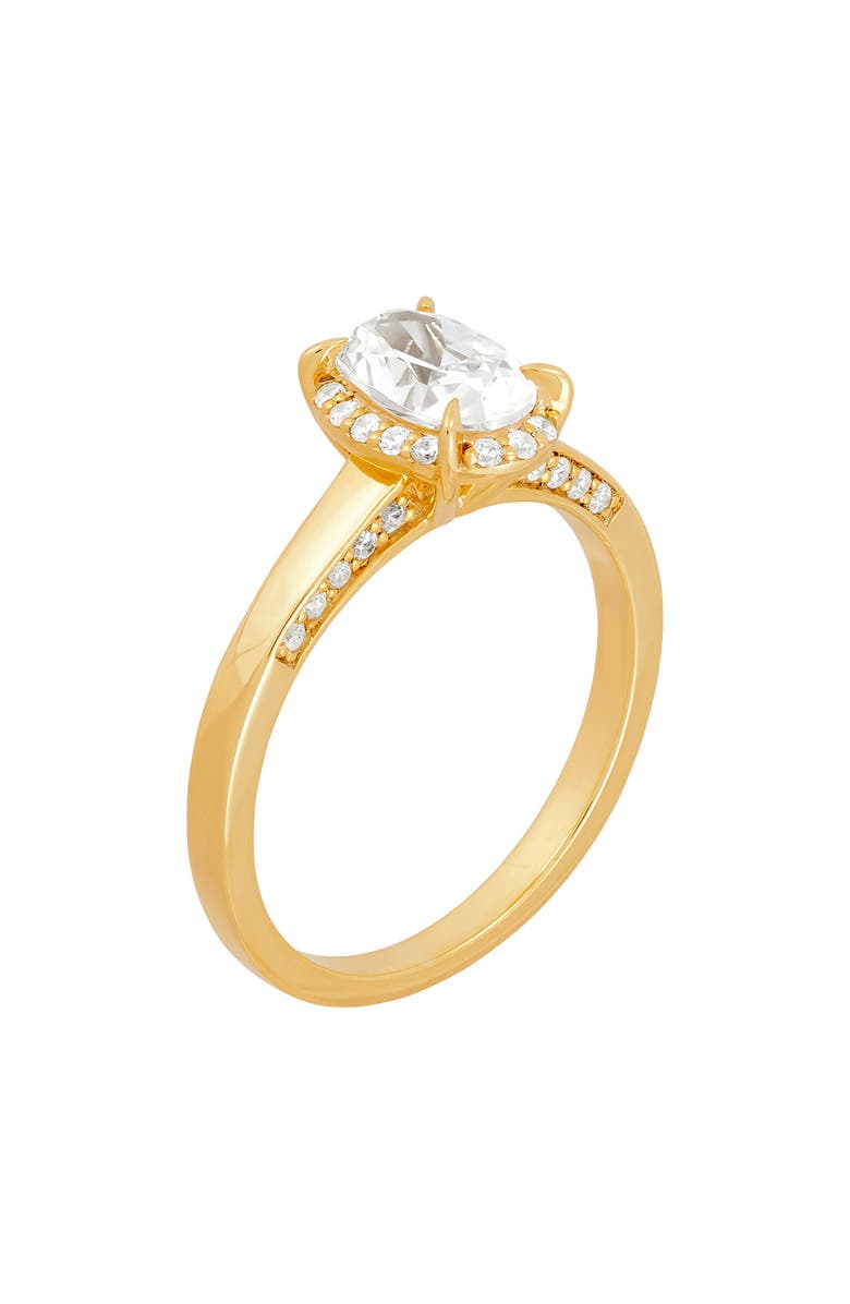 Frankie & Zoe 10K Yellow Gold Lab Grown Diamond Oval Halo Engagement Ring, Alternate, color, Yellow Gold