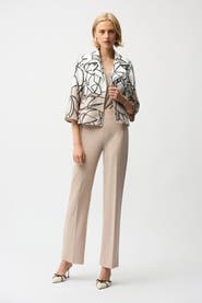 Joseph Ribkoff Faux Suede Abstract Print Swing Jacket