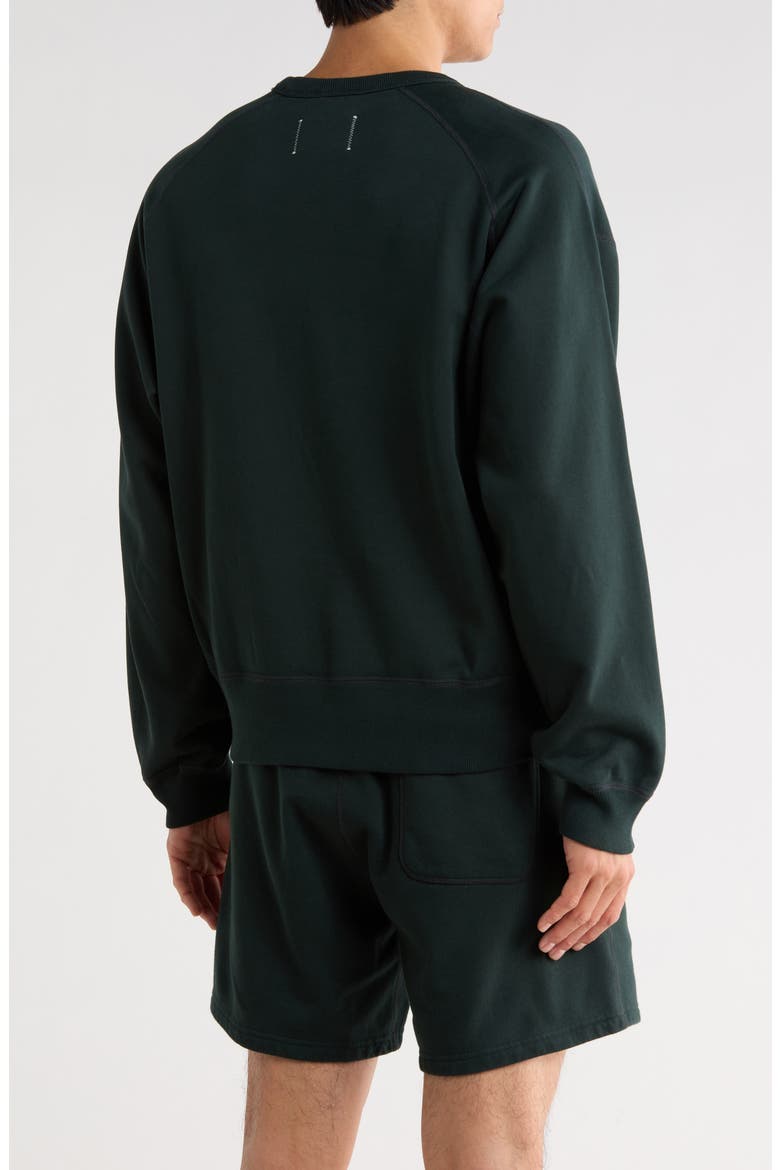 Midweight Terry Relaxed Crewneck Sweatshirt, Alternate, color, PETROL
