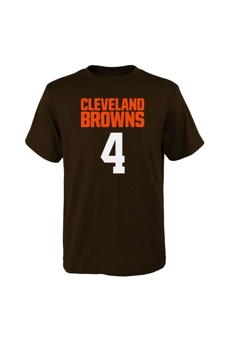 Youth Deshaun Watson Brown Cleveland Browns Mainliner Player Name & Number T-Shirt, Alternate, color, Brown