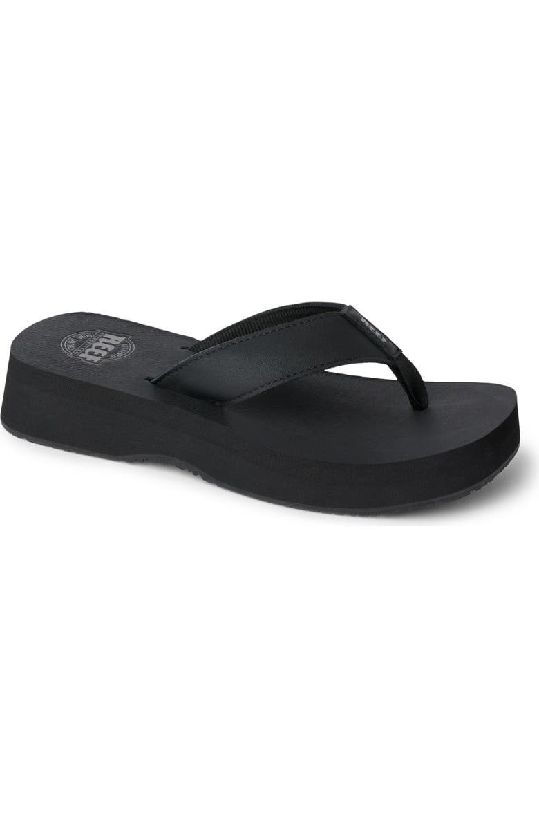 Reef Butter Platform Flip Flop, Main, color, Black/ Black
