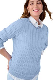 Jessica London Cable Crewneck Sweater