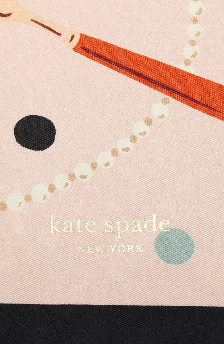 Kate Spade New York festive party square silk scarf, Alternate, color, Pink Multi