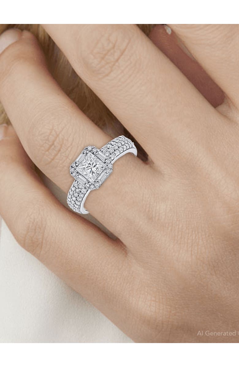 Bliss Diamond 1 5/8CT Princess Cut Halo Diamond Engagement Ring 14k Gold Lab Grown, Alternate, color, 