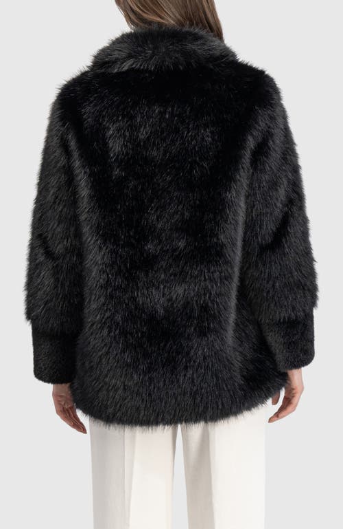 Lyla Grant Fur-free Fox And Mink (faux Fur) Jacket In Black