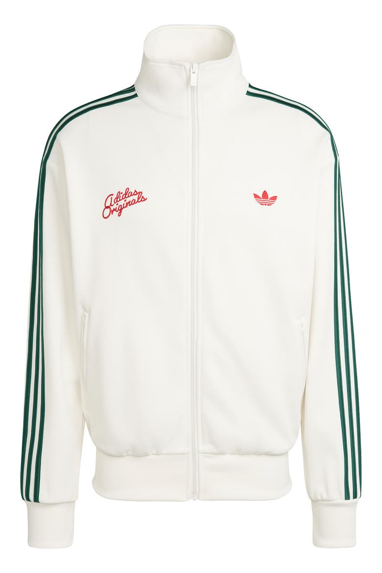 Firebird Roses Track Jacket, Alternate, color, OFF WHITE/ COLLEGIATE GREEN