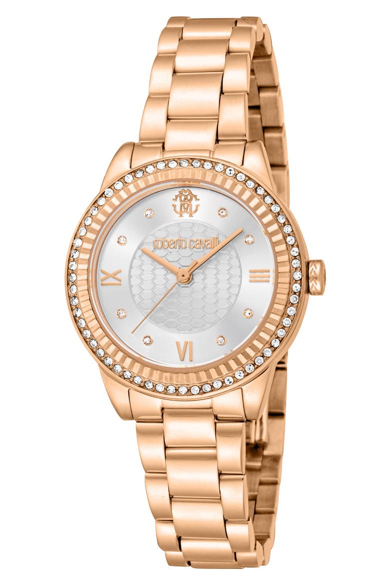 Crystal Bracelet Watch, 30mm, Main, color, ROSE GOLD