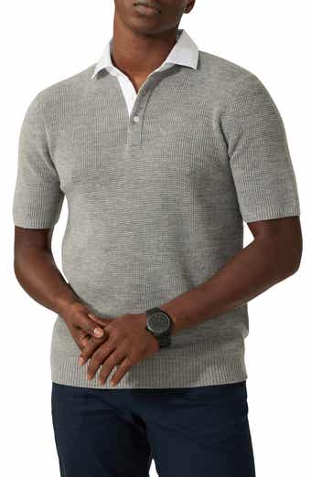 Good Man Brand Woven Collar Wool Polo Sweater