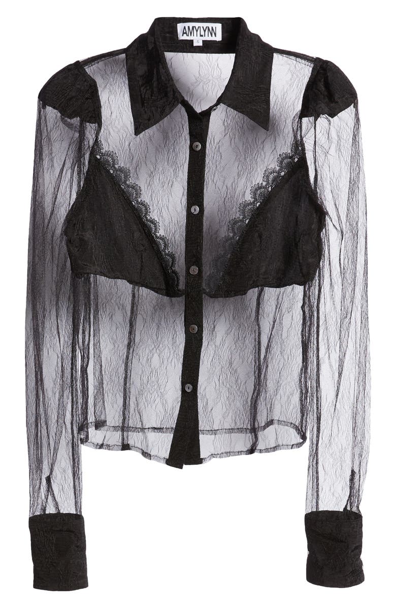 Amy Lynn Chesil Sheer Mesh Shirt, Alternate, color, 