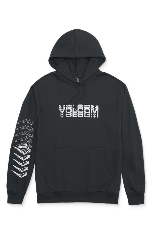 Volcom Cement Logo Graphic Hoodie in Washed Black Heather 