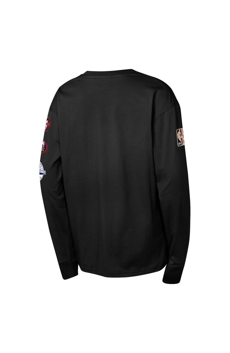 Mitchell & Ness Youth Mitchell & Ness Black Chicago Bulls  Hardwood Classics All Over Long Sleeve T-Shirt, Alternate, color, 