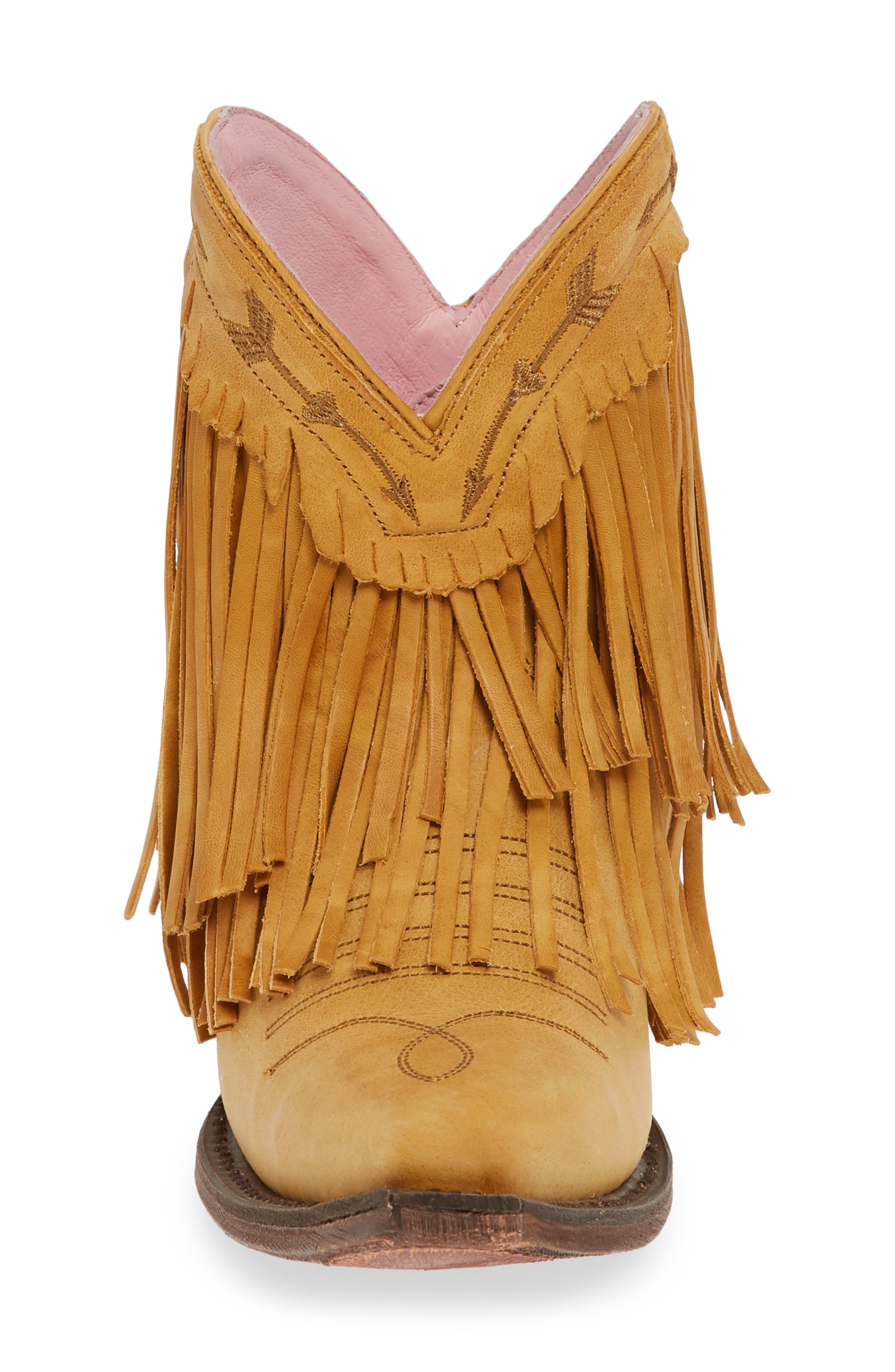 Boots x Junk Gypsy Spitfire Fringe Bootie, Alternate, color, MUSTARD LEATHER
