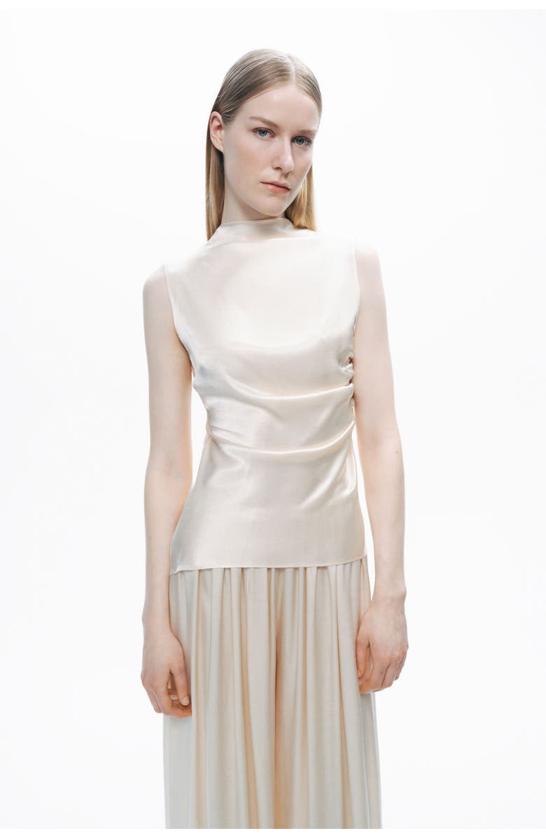 Nocturne Draped Open-Back Detail Blouse, Main, color, 