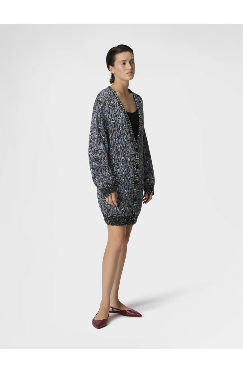 Missoni Oversized Cardigan In An Animal-print Jacquard Knit, Alternate, color, Multicoloured