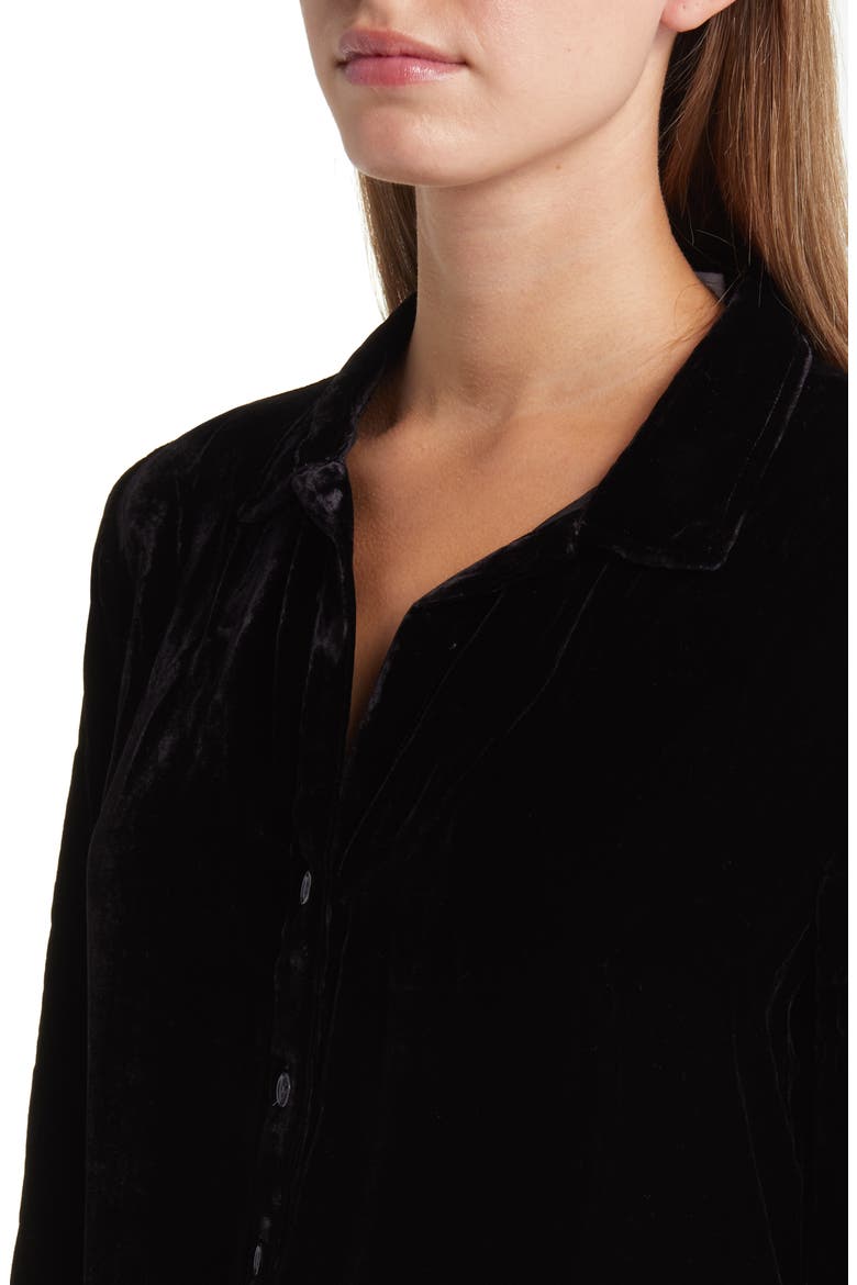 Velvet Shirt, Alternate, color, BLACK