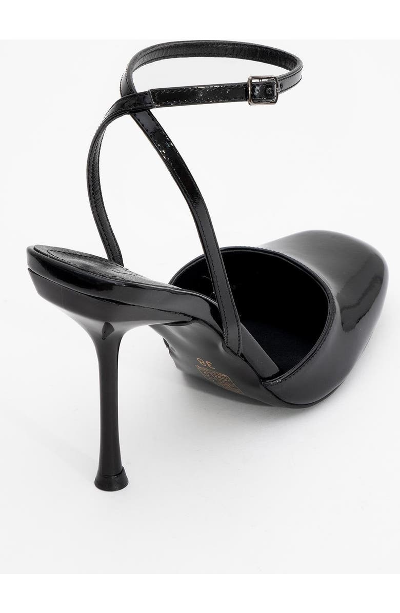 Prologue Shoes Blues Round Toe Ankle Strap Pump, Alternate, color, Black Patent